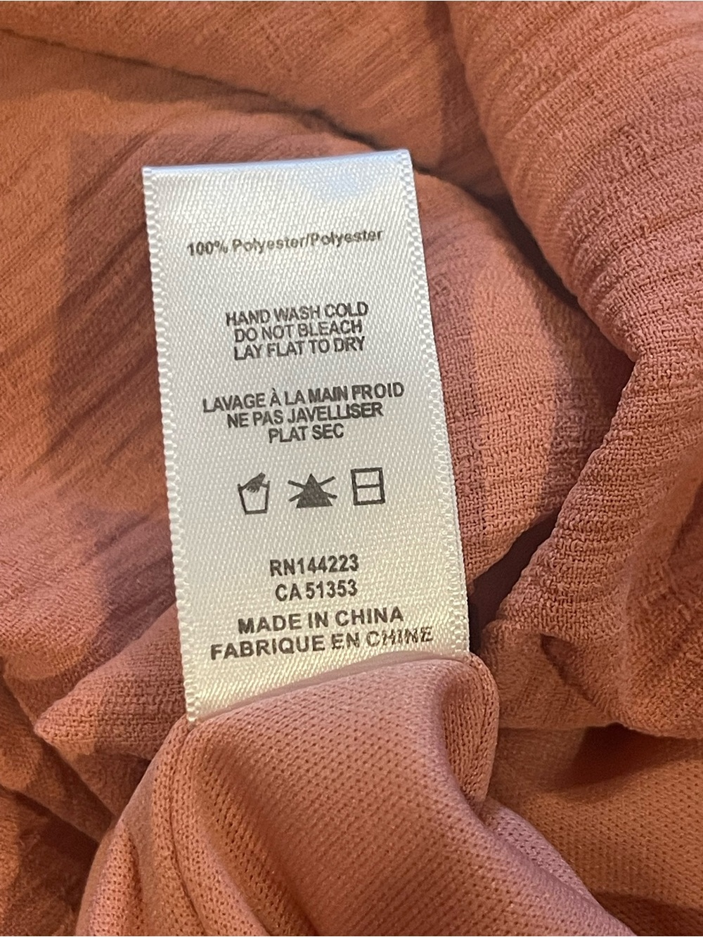 Bishop + Young Bubble Hem Long-Sleeve Blouse, Cropped, V Neck, Pink, Size M - Picture 6 of 16